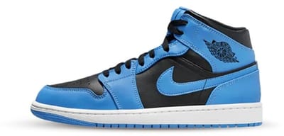 Air Jordan 1 Mid 'University Blue Black' (GS) - Maat 35.5