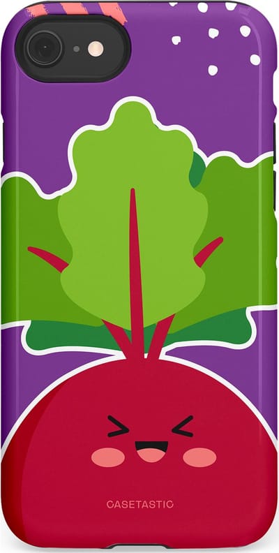 Casetastic Hoesje Geschikt voor Apple iPhone 7/8/SE - Stijlvolle Beschermende Duo-layer Case - Kawaii Groenten Look