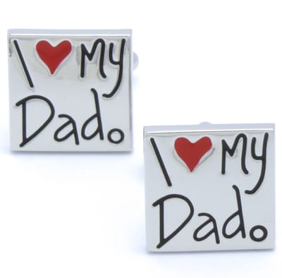Manchetknopen - I Love My Dad Zilver Rood