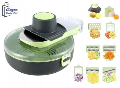 Multifunctionele Groentesnijder Met Opbergbox - groentesnijder handmatig - Mandoline - 9-in-1 containerset - eiersnijder - 54810