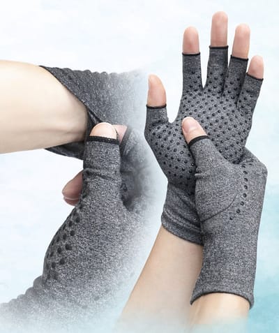 Therapeutische handschoenen, Extensso®, kleur: Antislip-Grijs, Maat: S, Therapeutische, Reuma, Artritis, Compressie Handschoenen, voor Pijnverlichting, Ondersteuning & Verbetering van de Bloedsomloop,88% cotton, polyester, 12% spandex