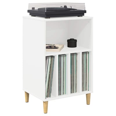 vidaXL - Draaitafelstand - Wit - 47 - x - 39,5 - x - 74,5 - cm - Bewerkt - hout