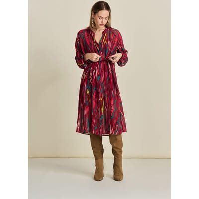 POM Amsterdam Dress - Woody Burgundy Red Maat: 34 | Blousejurken Outlet | Dames | Bordeaux