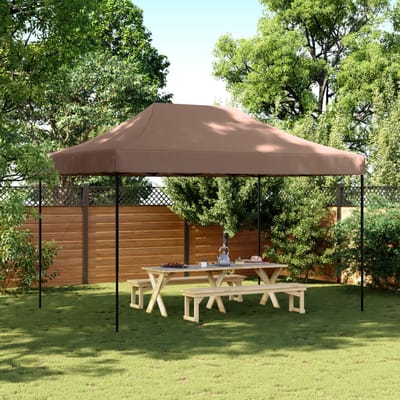 vidaXL - Partytent - inklapbaar - pop-up - 410x279x315 - cm - bruin