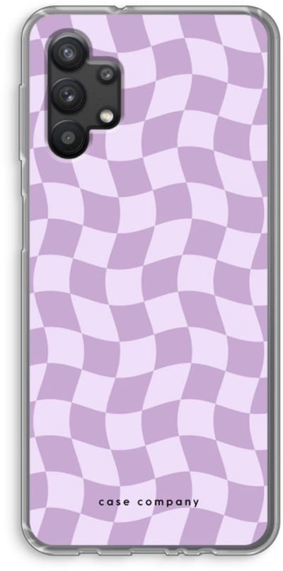 Case Company® - Hoesje geschikt voor Samsung Galaxy A32 5G hoesje - Grid Paars - Soft Cover Telefoonhoesje - Bescherming aan alle Kanten en Schermrand