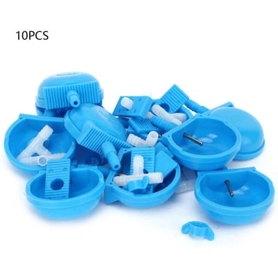 10 Ensembles Abreuvoir Lapin Bol Abreuvoir Alimentation Accessoires Fournitures Cage Ferme pour Animal Rongeur blue