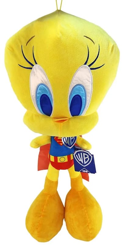 Tweety Superman Knuffel - Looney Tunes Knuffel - 100th Anniversary Editie - 27 CM