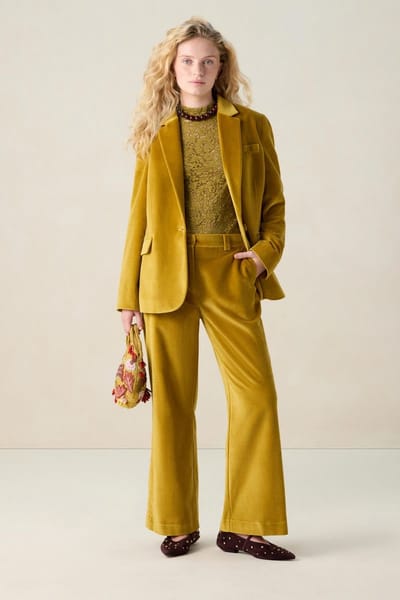 Sissy-Boy - Donkergele velvet cropped broek