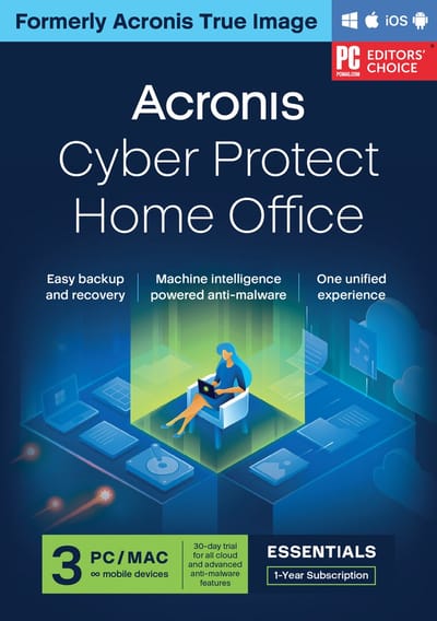 Acronis Cyber Protect Home Office Essentials - 3 Gebruikers / 1 Jaar - Windows/MAC