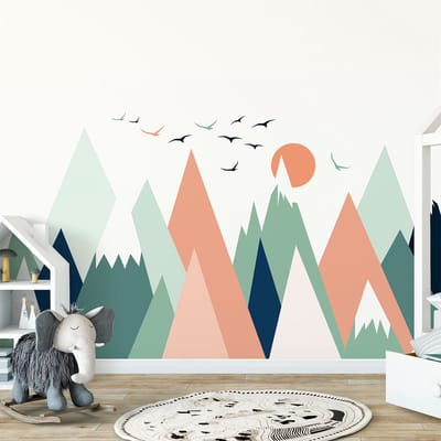 Kinderstickers van Scandinavische bergen, Nolwka, 110 x 165 cm