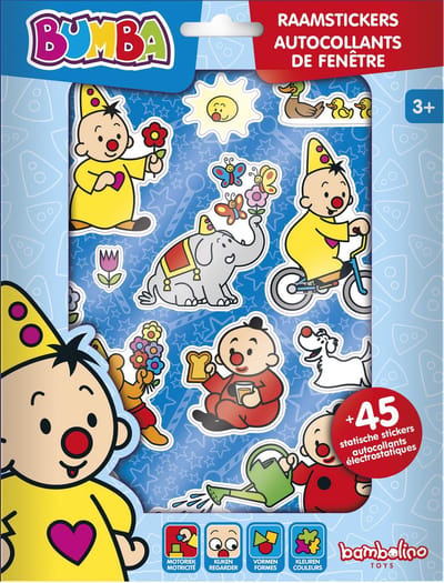 Bumba raamstickers, niet permanente verplaatsbare stickers met speelachtergrond - junior educatief speelgoed vanaf 3 jaar - Bambolino Toys
