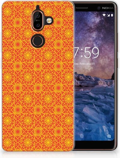Nokia 7 Plus TPU bumper Batik Oranje