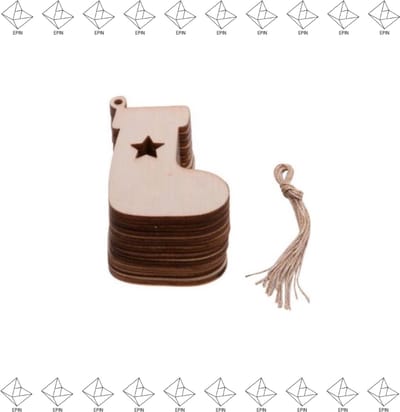 EPIN | Kerstballen | 10 Stuks | Houten Kerstballen | Kersthangers | Kerstmis Versiering | Kerstboom | Kerstbal van Hout | Ook Zelf In Te Kleuren | Vorm: Schoen