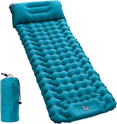 Portable Moisture-proof Waterproof Outdoor Air Mattress for Camping Sightseeing Picnic Nylon Inflatable Air Cushion - Blue