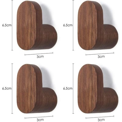 4 stuks Houten Haak Sleutel Decor Houder Deurhanger Wandkapstok Multifunctioneel Keuken Badkamer Accessoires Opberg Gadgets Organiseren