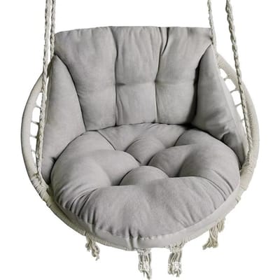 Coussin de chaise hamac, coussin de chaise à œuf à panier suspendu, siège rond, coussin de dossier épais adapté au jardin de la cour 65x70x50 gris