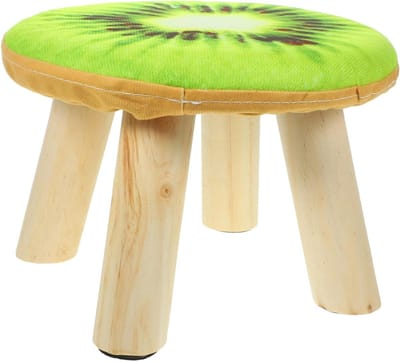 Houten Krukje - Zitje Voetenbankje - Comfortabel Zitten - Stevig Ontwerp - 26.5x26.5x18.5cm - Naturel