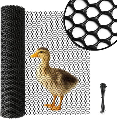 Robuuste Tuinhekken van 0.4 x 6 m met Kabelbinders, Bescherming voor Kippen en Tuin, Duurzaam Plastic Gaas voor Afbakening en Dierenbescherming