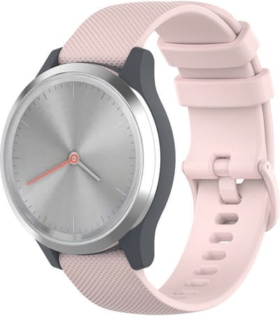 Strap-it siliconen horlogebandje 18mm geschikt voor Garmin Vivoactive 4S / Vivomove 3S / Venu 2S (roze) – flexibel, waterbestendig en comfortabel smartwatch bandje