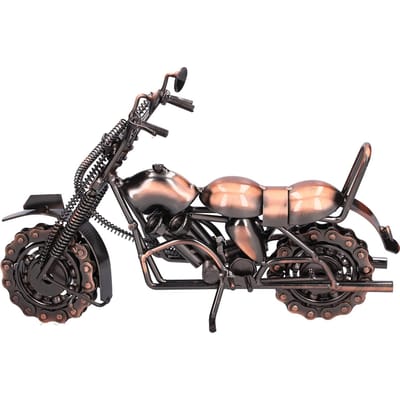 Motorfiets Model Groot Retro Brons Klassiek Verfijnd Huis Decoratief Handwerk Ornament gray