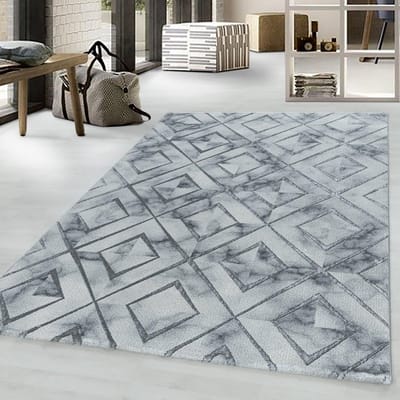 Grijs Rond Tapijt Laagpolig Rond Vloerkleed met Anti Slip Koho Soft Comfort Wasbaar op 30° - 80x80cm- Modern - Woonkamer - Salon - Slaapkamer - Eetkamer