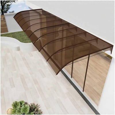 Deurluifel Polycarbonaat - Terrashoes Regenbescherming - Buitenruimte Beschermen - Stil en Duurzaam - 50 x 210 cm - Bruin