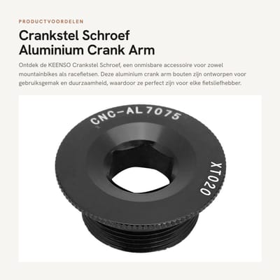 Dailygoods- Crankstel Schroef Hoogwaardige Aluminium - Fietskrukschroeven - Slijtvast - Geschikt voor Mountainbike/Racefiets - Verkrijgbaar in Meerdere Kleuren - 20 mm Grootte - Fietskrukschroef