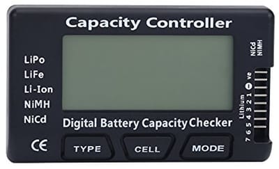 Batterij Tester - Capaciteit Meter - Accu Controleren - LCD Scherm - 9 x 5 x 2 cm - Zwart