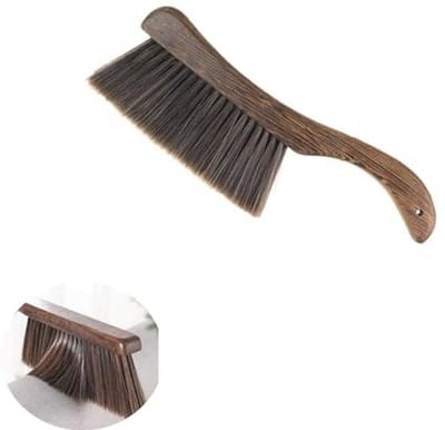 Handbezemborstel met gebogen houten handvat | Zachte haren voor efficiënt schoonmaken