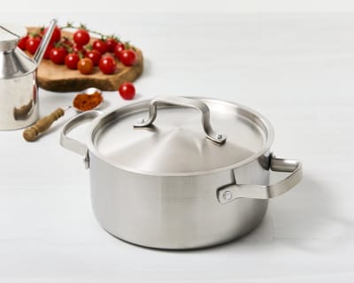 Soenil by ISENVI Kookpan met Deksel - 20 cm - Keramisch - RVS - Geschikt voor Inductie - PFAS, PTFE Vrij