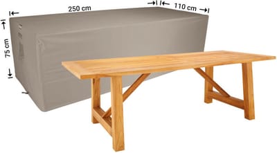 Raffles Covers Beschermhoes tuintafel - 250 x 110 H: 75 cm - RT250110XL - Waterdicht - Ademend - UV-bestendig - Elastisch rijgkoord - Beschermhoes tuinmeubelen