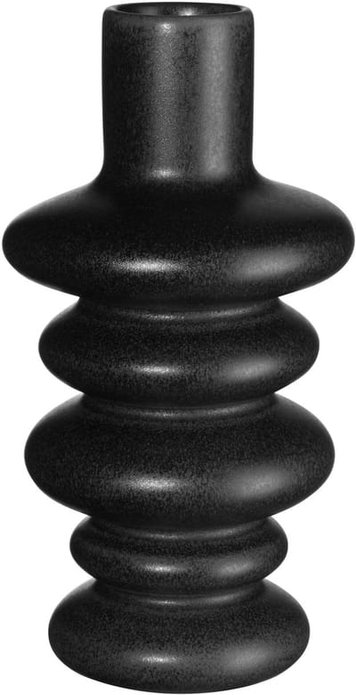 ASA Selection Como vaas, tafelvaas, decoratieve vaas, bloemenvaas, aardewerk, Black Iron, H 19 cm, 83092174