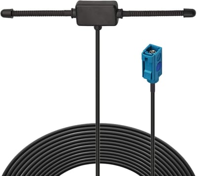 Auto Radio Antenne - AM FM Aerial - Verborgen Montage - Zelfklevende Bevestiging - 3 Meter Kabel