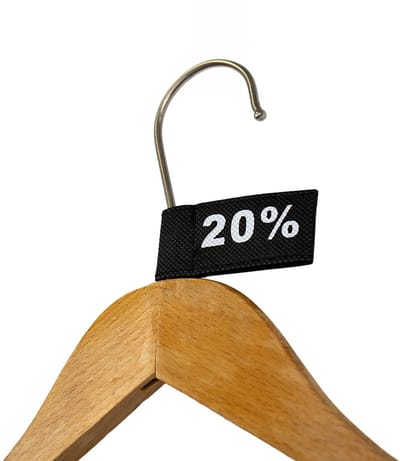 50x Kledinglabel 3x6cm - 20% zwart