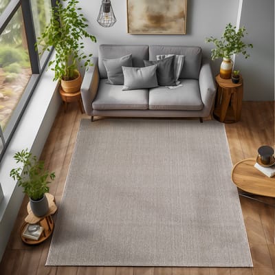 Flycarpets Laagpolig vloerkleed - Gevlochten - Handgeweven Look - Bruin 80x150 cm