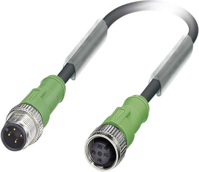 Phoenix Contact 1668386 Sensor/actuator connector, geassembleerd M12 Aantal polen: 4 Stekker, recht, Bus, recht 3.00 m