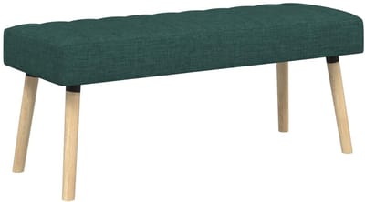 vidaXL - Kanaalgeplooide - Bank - Donkergroen - 110 - x - 40 - x - 46 - cm - Stof