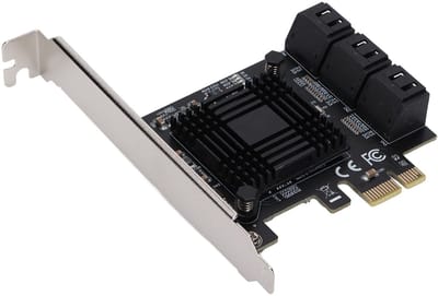 Allecto PCI E-kaart - 6-poorts - Uitbreidingskaart - Compatibel met SATA I/II - Geschikt voor XP/Vista/8/10/Linux - Voor snelle dataoverdracht