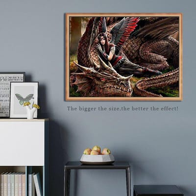Diamond Painting Stitch Dragon Animals Foto's van Strass Handwerken Ronde Boor Home Decor 20X30CM
