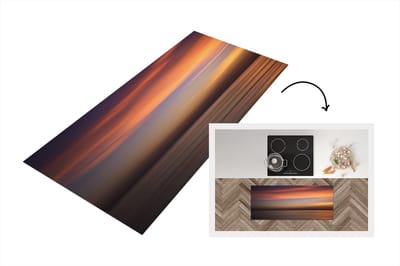 Keukenloper - Loper keuken - Zee - Oranje - Lucht - 120x50 cm - Keukenloper vinyl