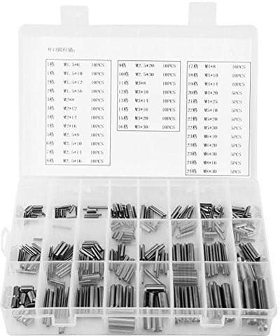 Dailygoods- Cilinderstiften 280 Stuks - Roestvrij Staal - Bevestigingsmiddelen - Assortiment - Opbergdoos - Mechanische Industrie - Bevestigingspennen