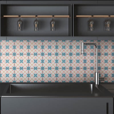 Zelfklevende tegelmuurstickers voor keuken en badkamer - 9 Fotina Azulejo tegelstickers - 9 stickers 20x20cm