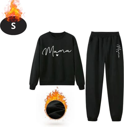 Nivard Joggingpak - Huispak - Volwassenen - Trainingspak - Comfortabel - Joggingsbroek - Tracksuit - Dames - Winter - Zwart - S