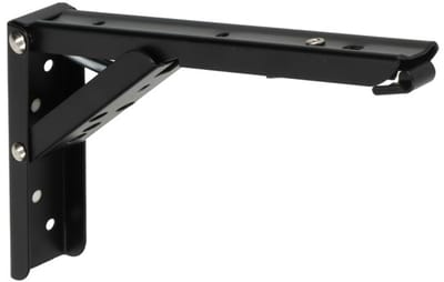 Inklapbare Plankdrager Set - 20 cm Plankbreedte - Set van 2 Stuks - Plankdragers L Vorm - Plankdragers - Mat Zwart