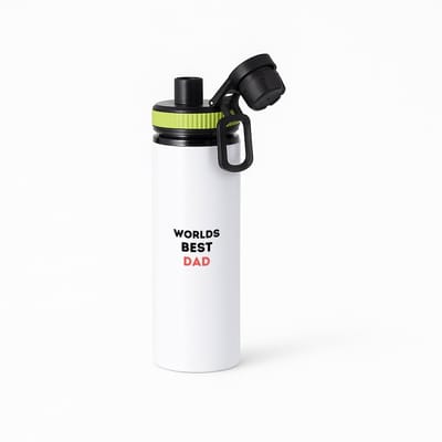 Hacebo® - worlds best dad waterfles met draaidop groen - Papa - de beste vader - vader cadeautjes - vaderdag - verjaardagscadeau - verjaardag - cadeau - geschenk - kado - gift - vader artikelen - water fles - 850ML
