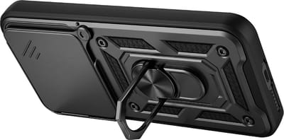 Mayaxess, Hoesje geschikt voor Xiaomi 17 - Camera Schuif & Magneet Ring, Zwart