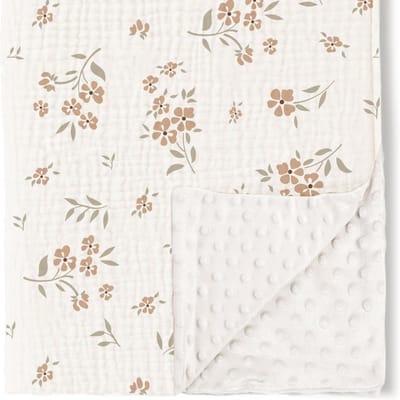 Katoenen babydeken – 75 x 100 cm – Omkeerbare kinderdeken – Gaasdeken – Babykruipmat – Geschikt voor pasgeborenen – Stijl C