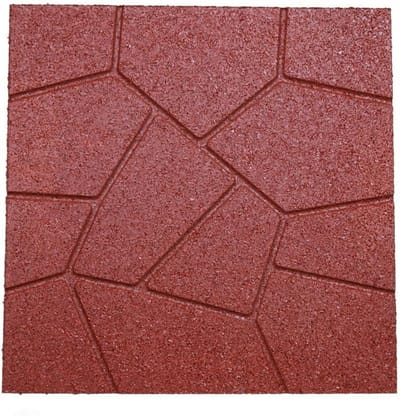 Rubberen Bestratingsmachine - Tegels Padtegels - Terras Aanleggen - Dubbelzijdig Ontwerp - 406 x 406 cm - Rood