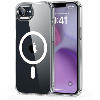 Coque de protection magnétique sans fil Magsafe pour iPhone 16e, étui transparent antichoc pour iPhone 16e For iPhone 16E gray