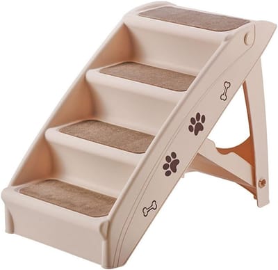 Hondentrap Opvouwbaar - Huisdierladder - Huisdieren Comfort - Antislip Voetjes - 42x61x38cm - Beige